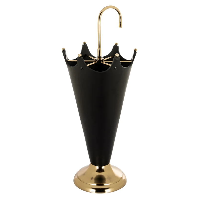 Dekoratives Objekt Jytte – Schirmständer in Black/Gold aus Aluminium