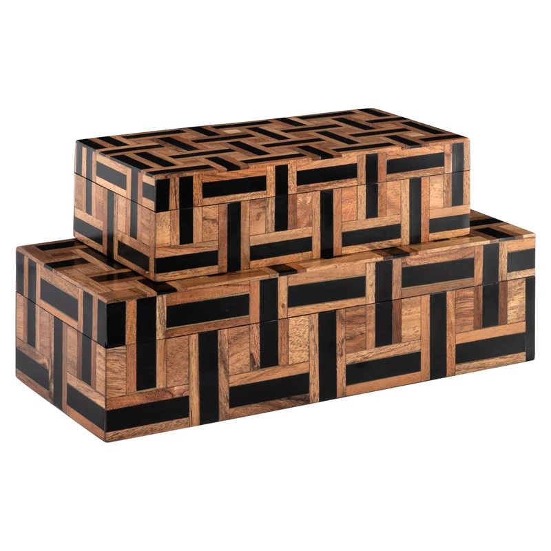 Richmond Aufbewahrungsbox Floor braun – Deko-Box aus Harz & MDF
