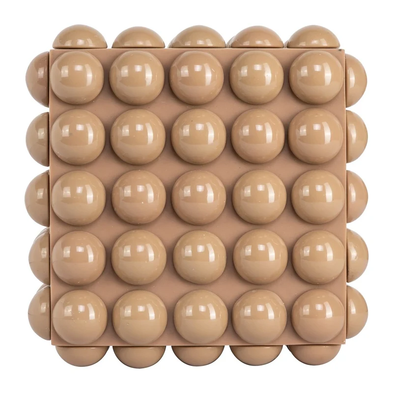 Aufbewahrungsbox Ash beige, kompakte Deko-Box aus Harz und MDF