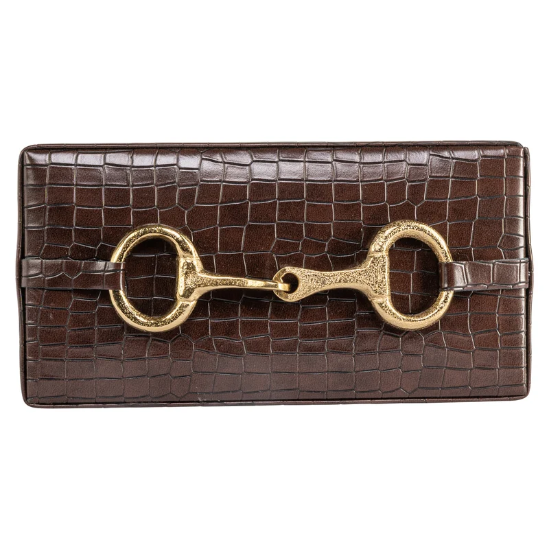 Aufbewahrungsbox Rex dark brown small - Wildleder-Box, kompakt
