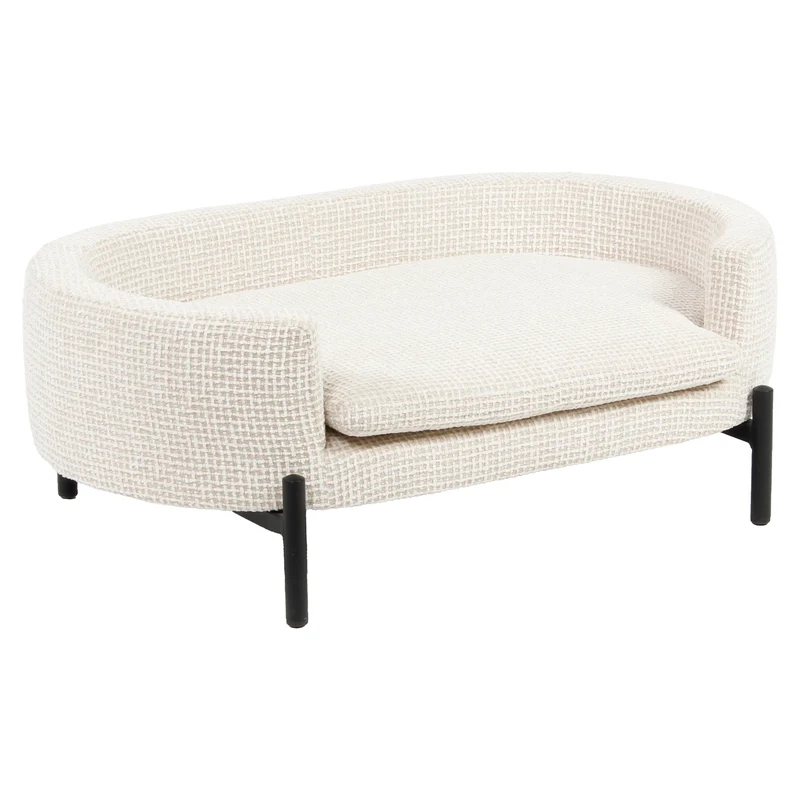 Hundebett Dolly beige Blockweave – stilvoller Liegeplatz für Hunde