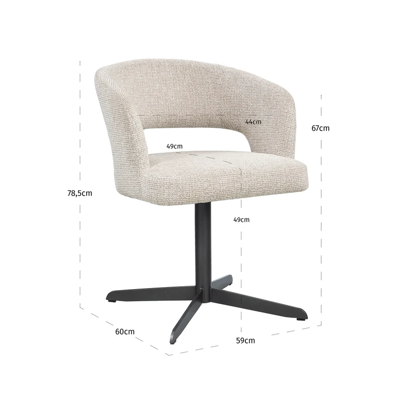 Esszimmerstuhl Blanca Natural mit Polsterbezug – Richmond Interiors