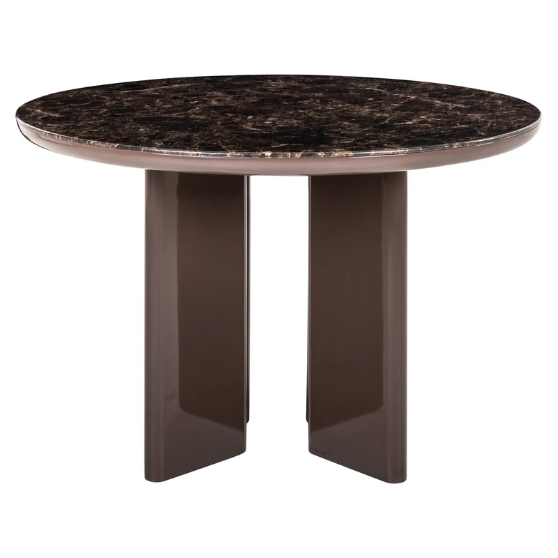 Esstisch Almundi Ø120 cm, Chocolate Brown, Marmor-Optik, Richmond