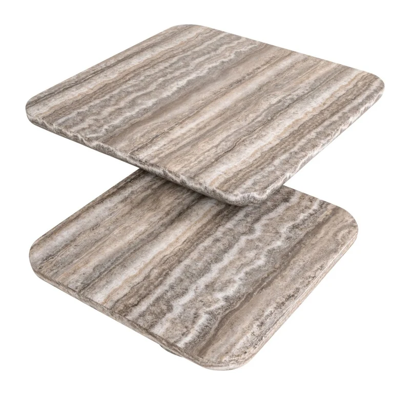 Couchtisch Dulce Denizly 2er-Set grau – Marmor-Optik, Richmond