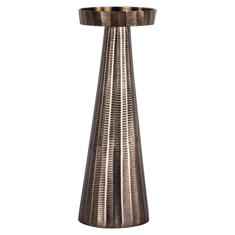 Kerzenhalter Evola bronze S - schlankes Design aus Aluminium, 30,5 cm