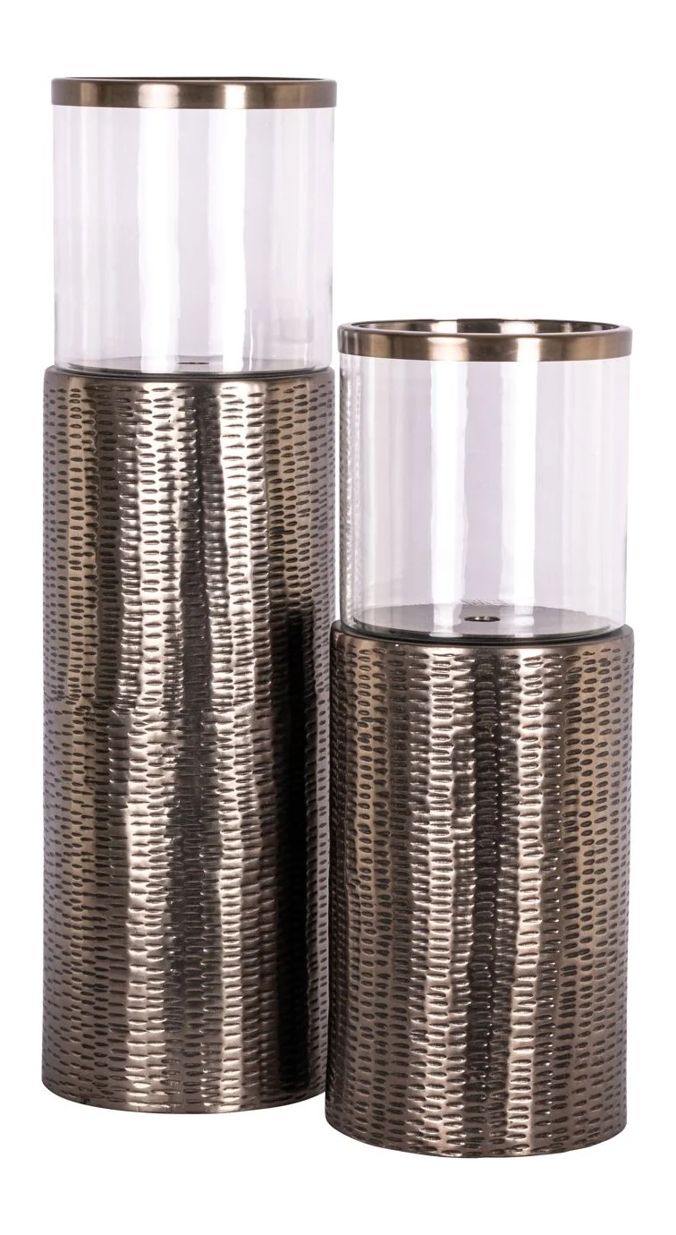 Windlicht Faylen Bronze S – Richmond Deko aus Glas & Aluminium