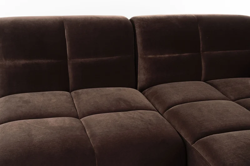 Sofa Hazel Chaise Longue Rechts, 6-Sitzer in Braun von Zuiver