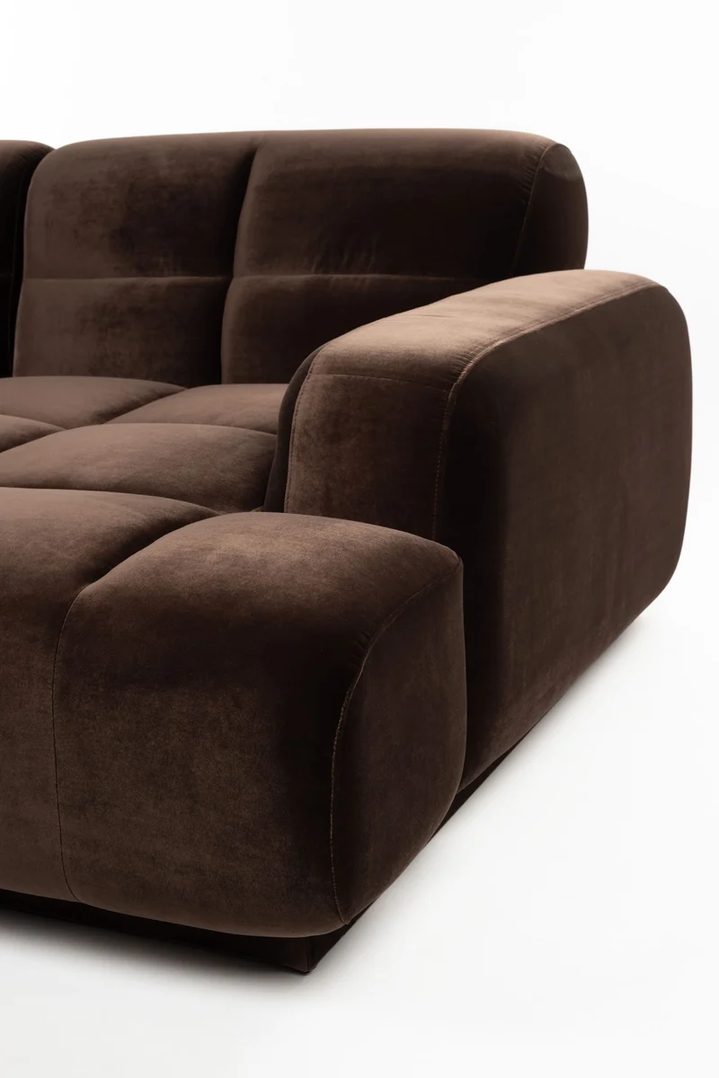 Sofa Hazel Chaise Longue Rechts, 6-Sitzer in Braun von Zuiver