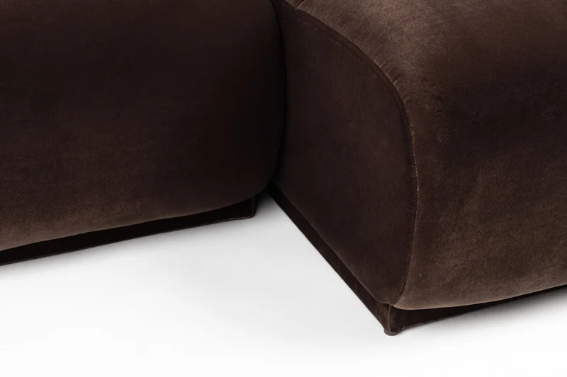 Sofa Hazel Chaise Longue Rechts, 6-Sitzer in Braun von Zuiver