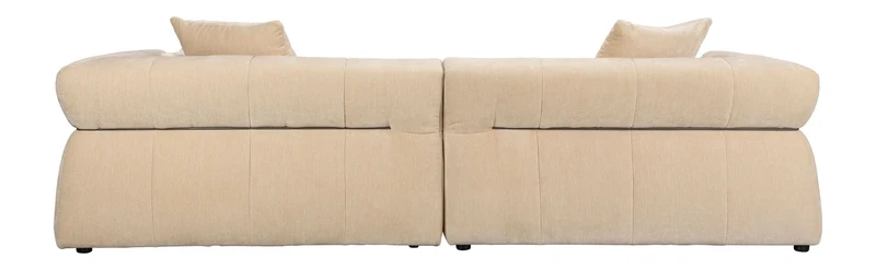 Sofa Hodge Chaiselongue links Beige mit Samtbezug von Dutchbone