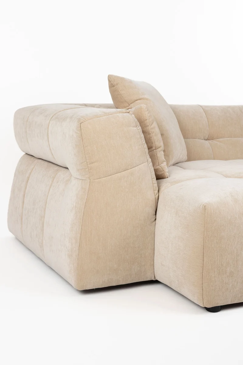 Sofa Hodge Chaiselongue links Beige mit Samtbezug von Dutchbone