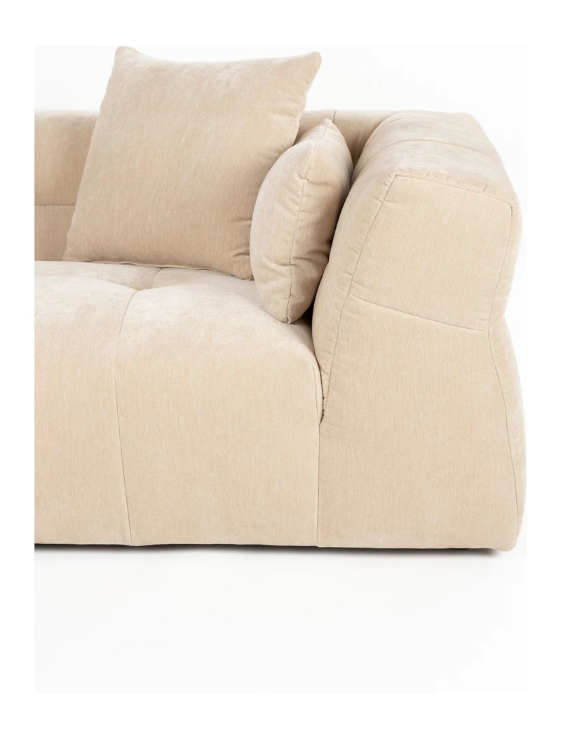 Sofa Hodge Chaiselongue links Beige mit Samtbezug von Dutchbone