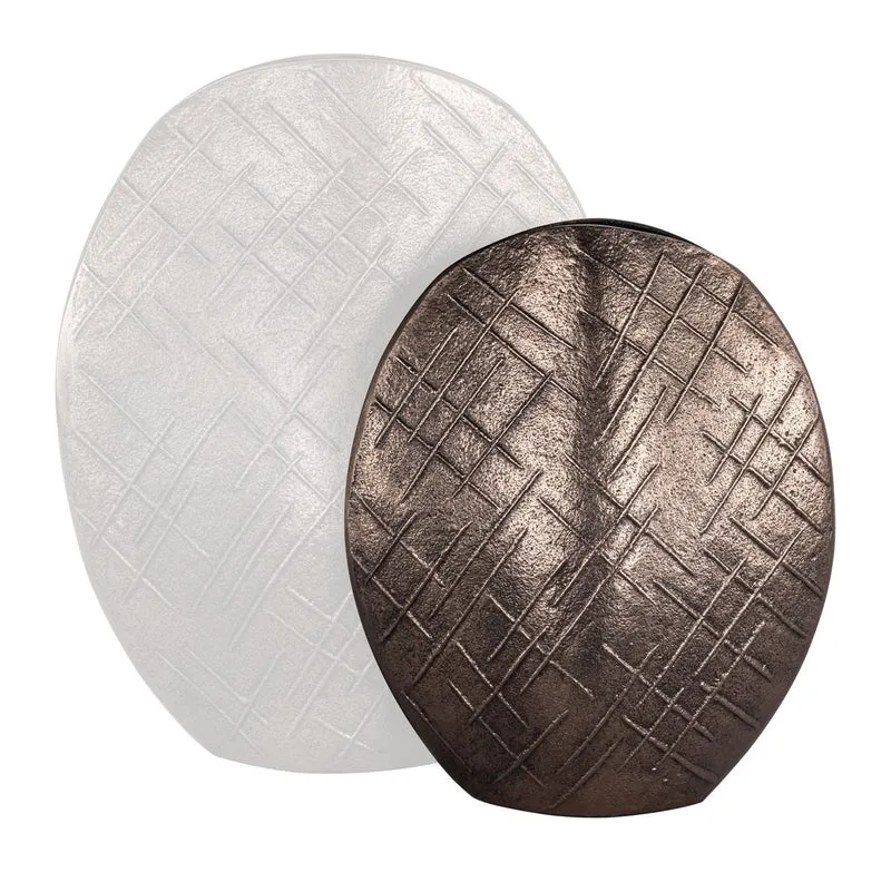 Richmond Vase Olivra bronze – Deko-Vase aus Aluminium, 30 cm