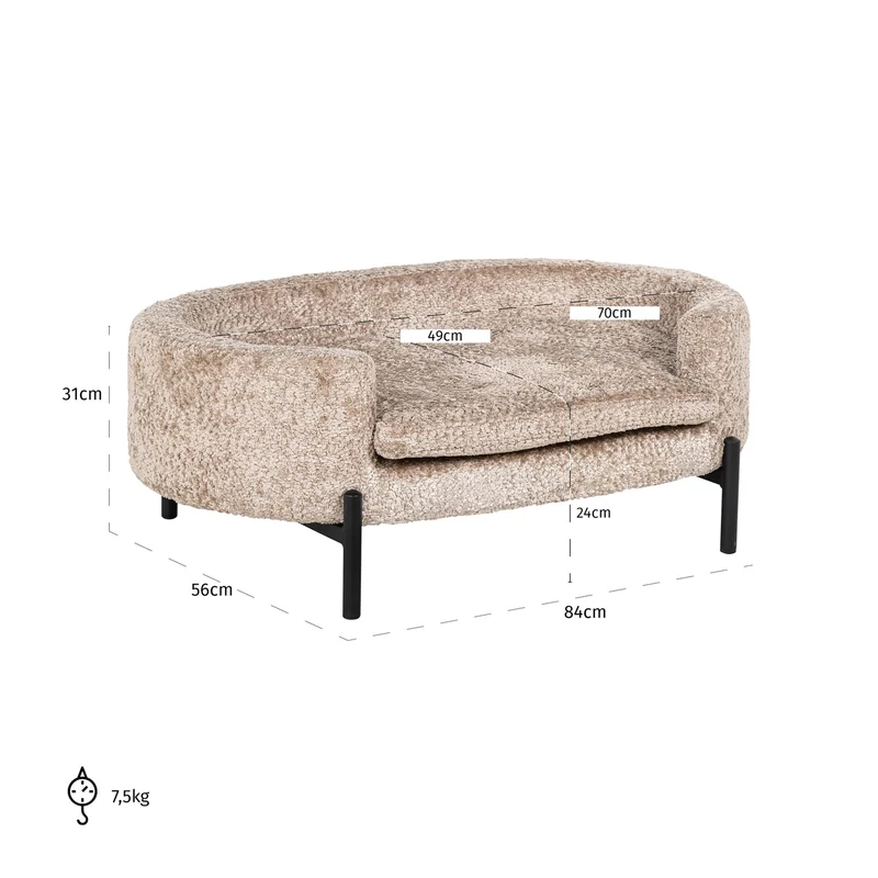 Richmond Hundebett Dolly sheep natural – kuscheliges Haustierbett, 84