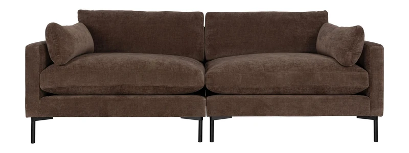 Sofa Summer 3-Sitzer von Zuiver in Dunkelbraun für das Wohnzimmer