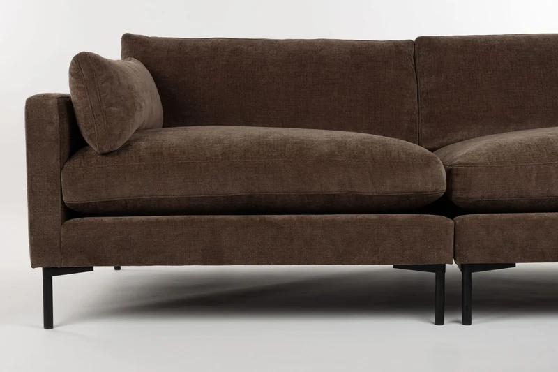Sofa Summer 3-Sitzer von Zuiver in Dunkelbraun für das Wohnzimmer