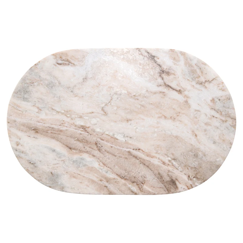 Sofabeistelltisch Bottega Blush beige – Marmor & Eisen, 65x55x35 cm