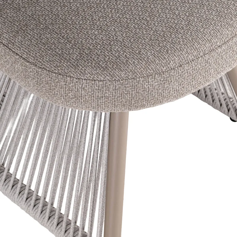 Outdoor Stuhl Nuba greige alpine mit Aluminiumgestell & Seilgeflecht
