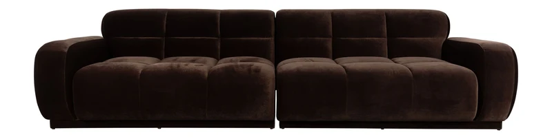 Sofa Hazel 4,5-Sitzer in Braun mit Gestell aus Eukalyptusholz