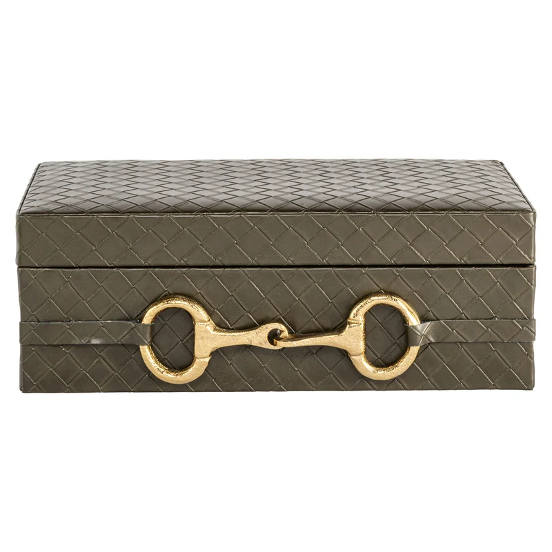 Aufbewahrungsbox Blade Olive Large aus Wildleder – Richmond Design
