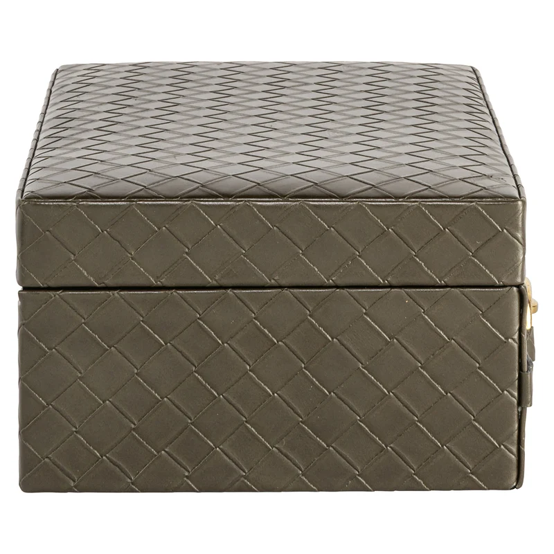 Aufbewahrungsbox Blade Olive Large aus Wildleder – Richmond Design