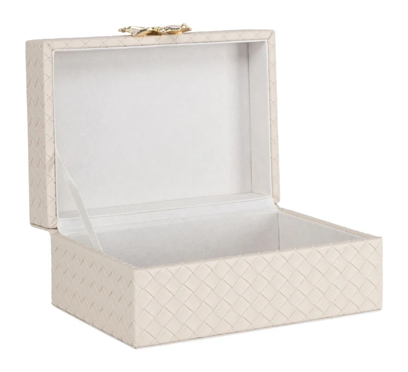 Aufbewahrungsbox Lillie Ivory aus PU-Leder für kleine Utensilien