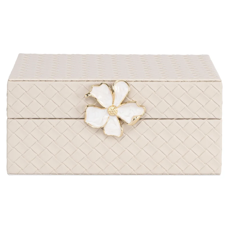 Aufbewahrungsbox Lillie Ivory aus PU-Leder für kleine Utensilien