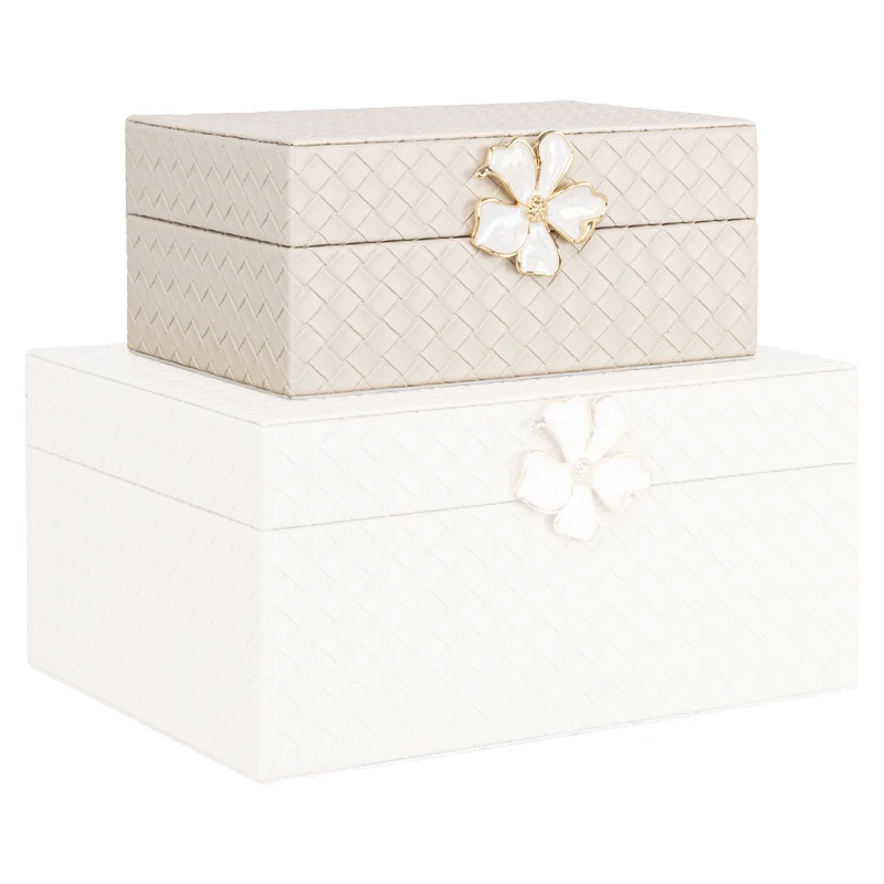 Aufbewahrungsbox Lillie Ivory aus PU-Leder für kleine Utensilien