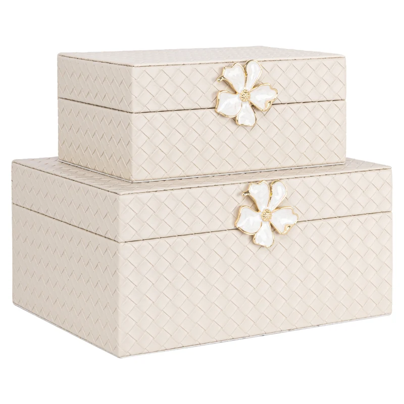 Aufbewahrungsbox Lillie Ivory aus PU-Leder für kleine Utensilien