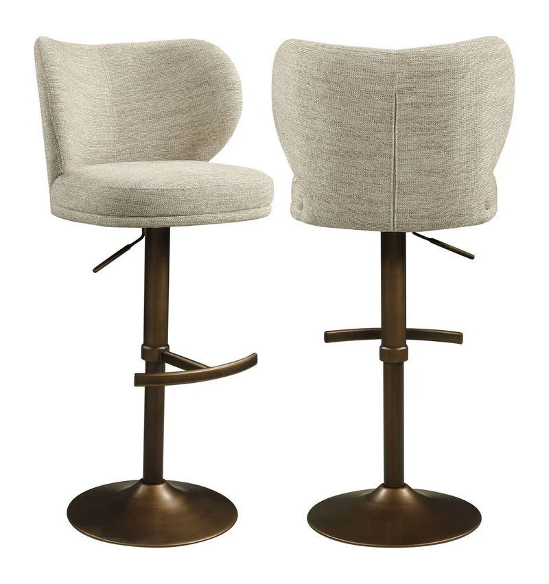 Barhocker Amely Richmond, drehbar mit Fußstütze, natural softweave