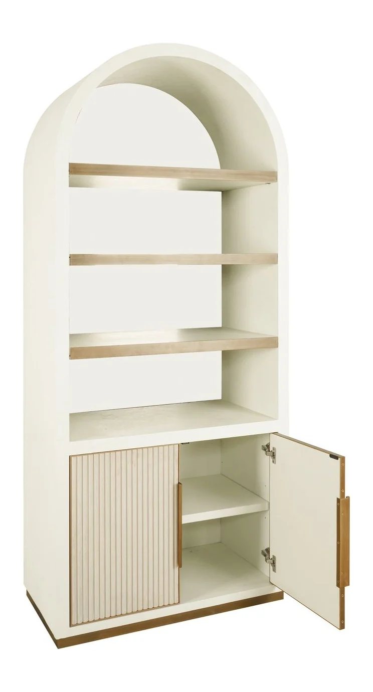 Schrank Tivoli white – Bogenschrank mit Spiegelrückwand, 210 cm