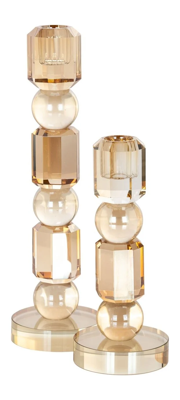 Kerzenhalter Meral in Braun, groß – Glas-Deko von Richmond Interiors