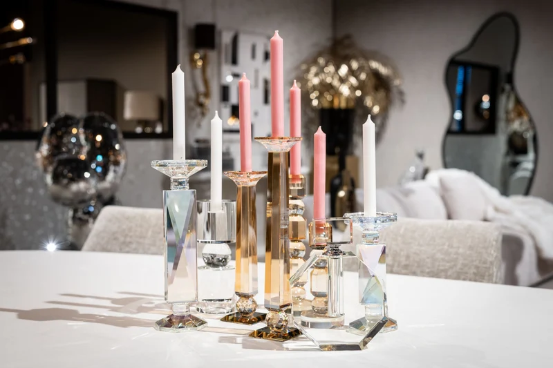 Kerzenhalter Meral in Braun, groß – Glas-Deko von Richmond Interiors