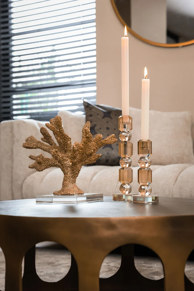 Kerzenhalter Meral in Braun, groß – Glas-Deko von Richmond Interiors