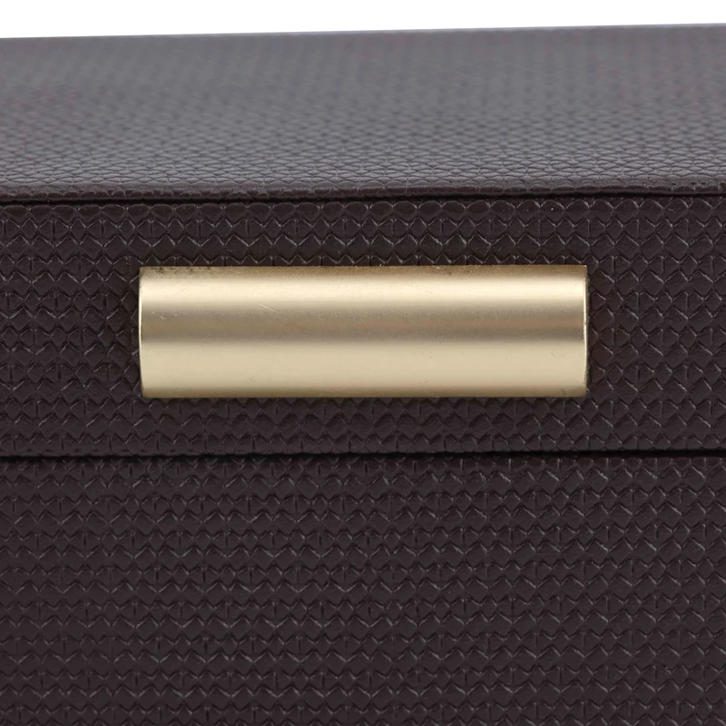Aufbewahrungsbox Nova Small in Braun mit edlem PU-Leder-Bezug