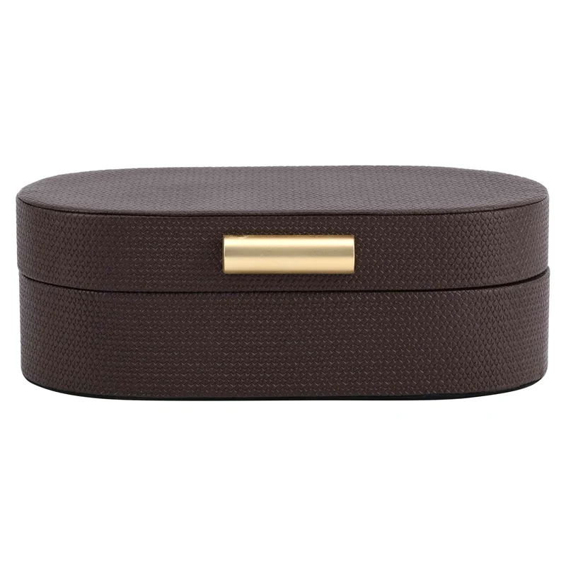 Aufbewahrungsbox Nova Small in Braun mit edlem PU-Leder-Bezug