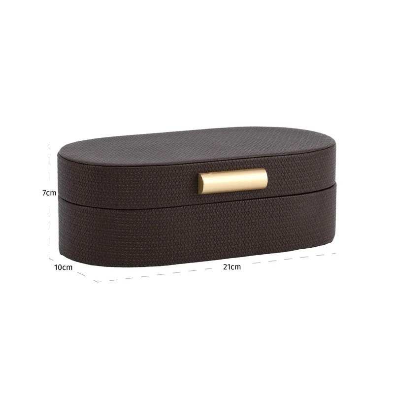 Aufbewahrungsbox Nova Small in Braun mit edlem PU-Leder-Bezug