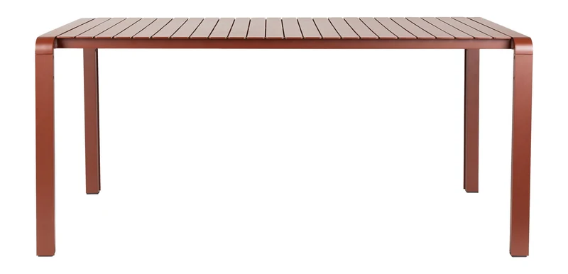 Esstisch Vondel 214 cm Gartenmöbel-Set mit 6 Armlehnstühlen in Rot