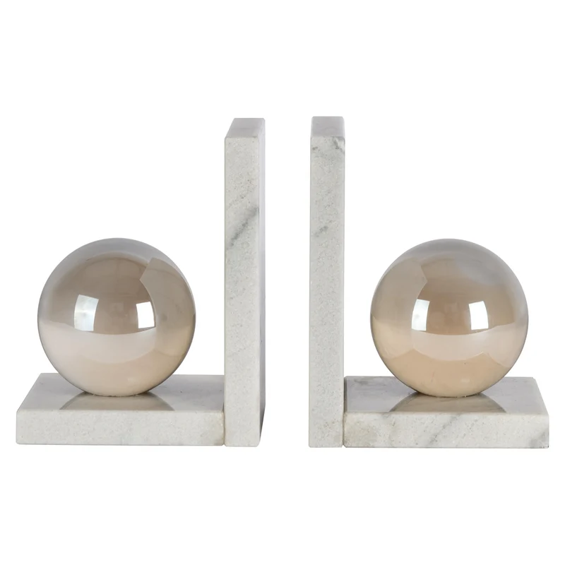 Buchständer Lulu white – Buchstütze aus Kristall & Marmor, 15 cm hoch
