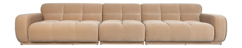 Sofa Hazel 6-Sitzer Beige mit Eukalyptusholzgestell für Wohnzimmer