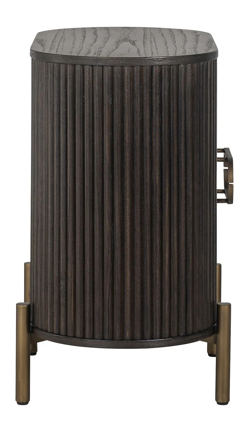 Nachttisch Luxor Eiche braun mit goldenen Akzenten – Richmond Design