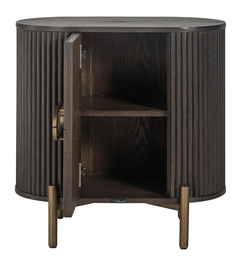 Nachttisch Luxor Eiche braun mit goldenen Akzenten – Richmond Design
