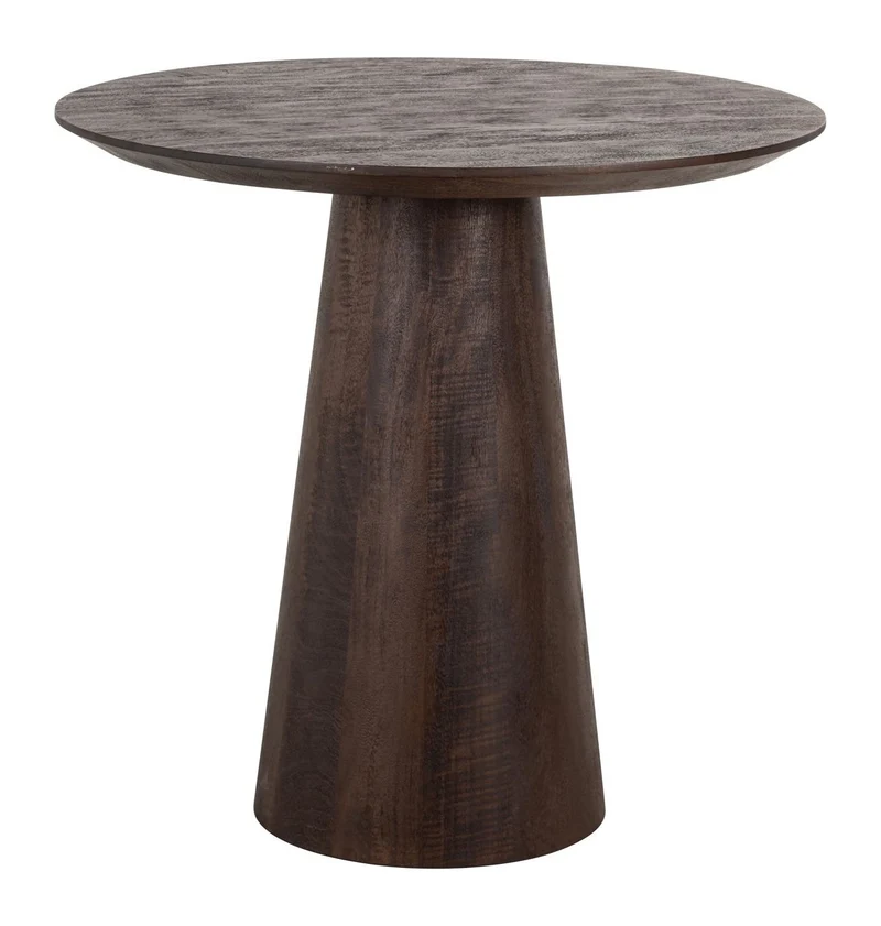 Bistro-Tisch Willow rund Ø80 cm, dunkelbraun, massives Mangoholz