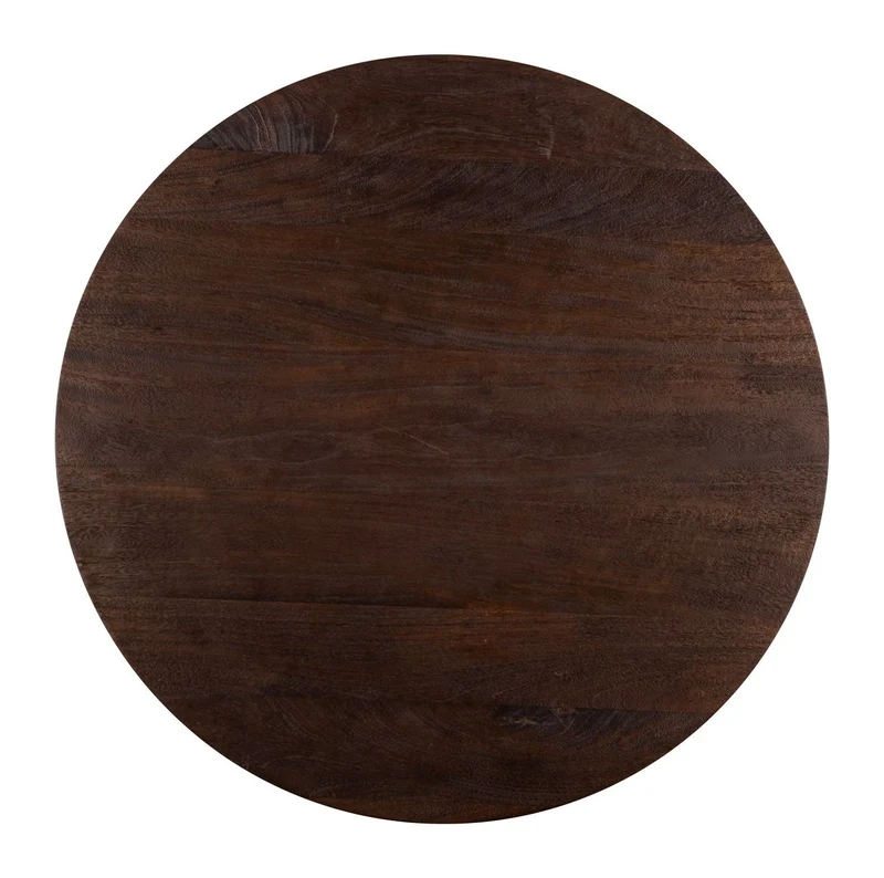 Bistro-Tisch Willow rund Ø80 cm, dunkelbraun, massives Mangoholz