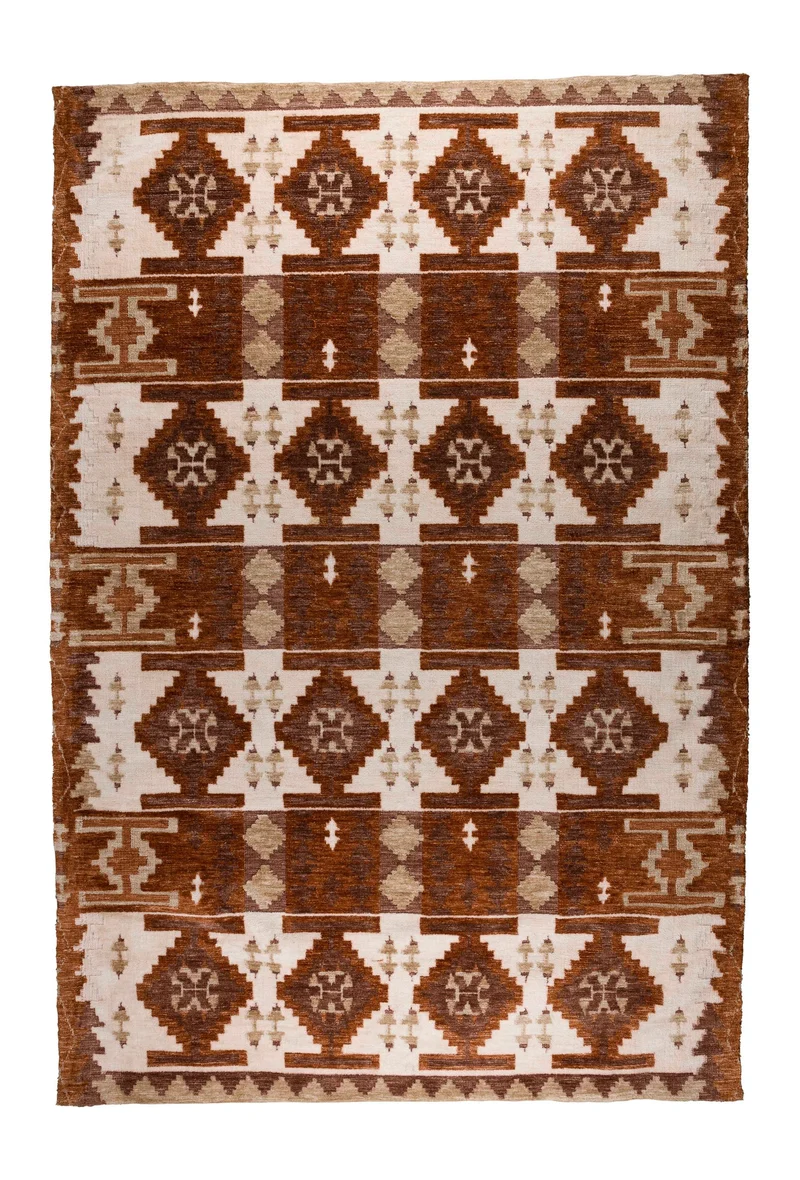 Teppich Maron 200x300 in Rot von Dutchbone mit grafischem Boho-Muster