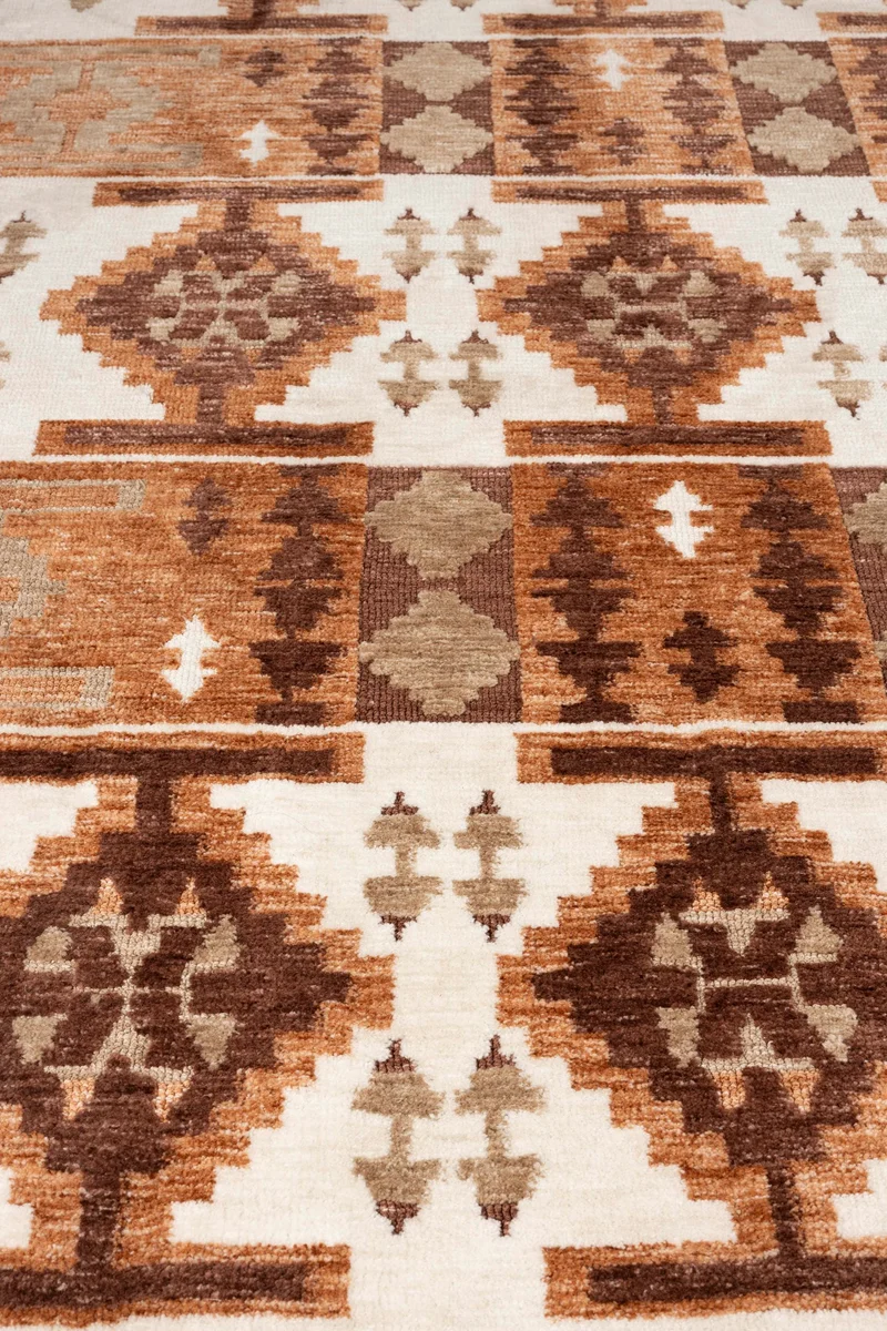 Teppich Maron 200x300 in Rot von Dutchbone mit grafischem Boho-Muster