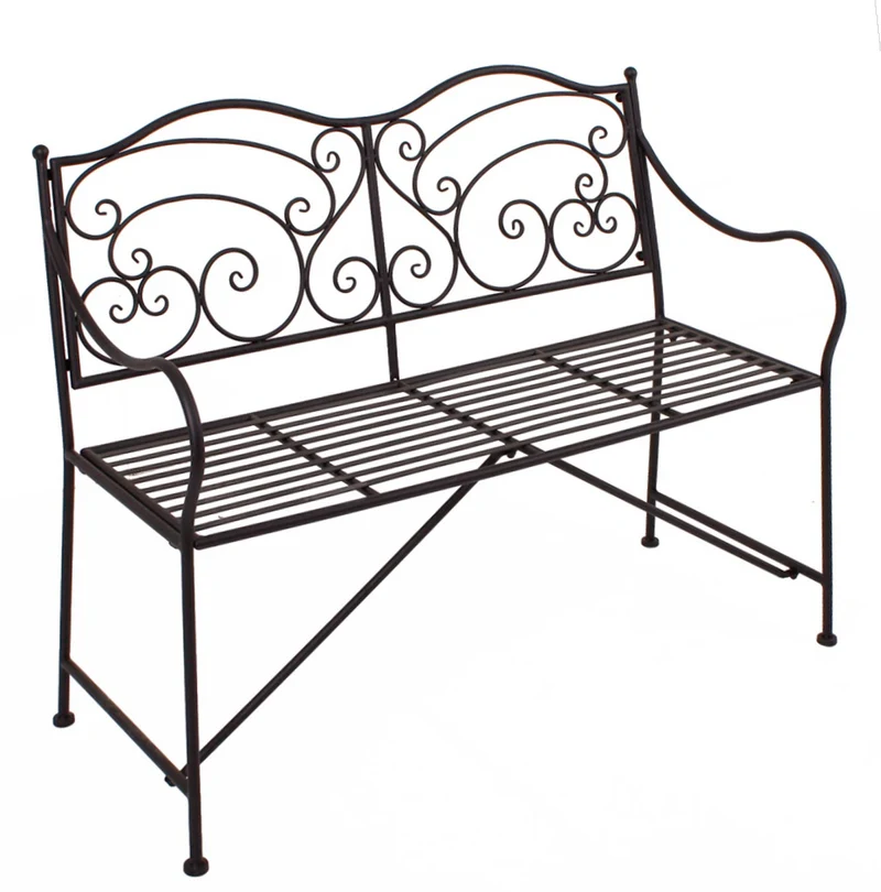 Gartenbank VESUV Metallbank dunkelbraun 2-sitzig mit Armlehne