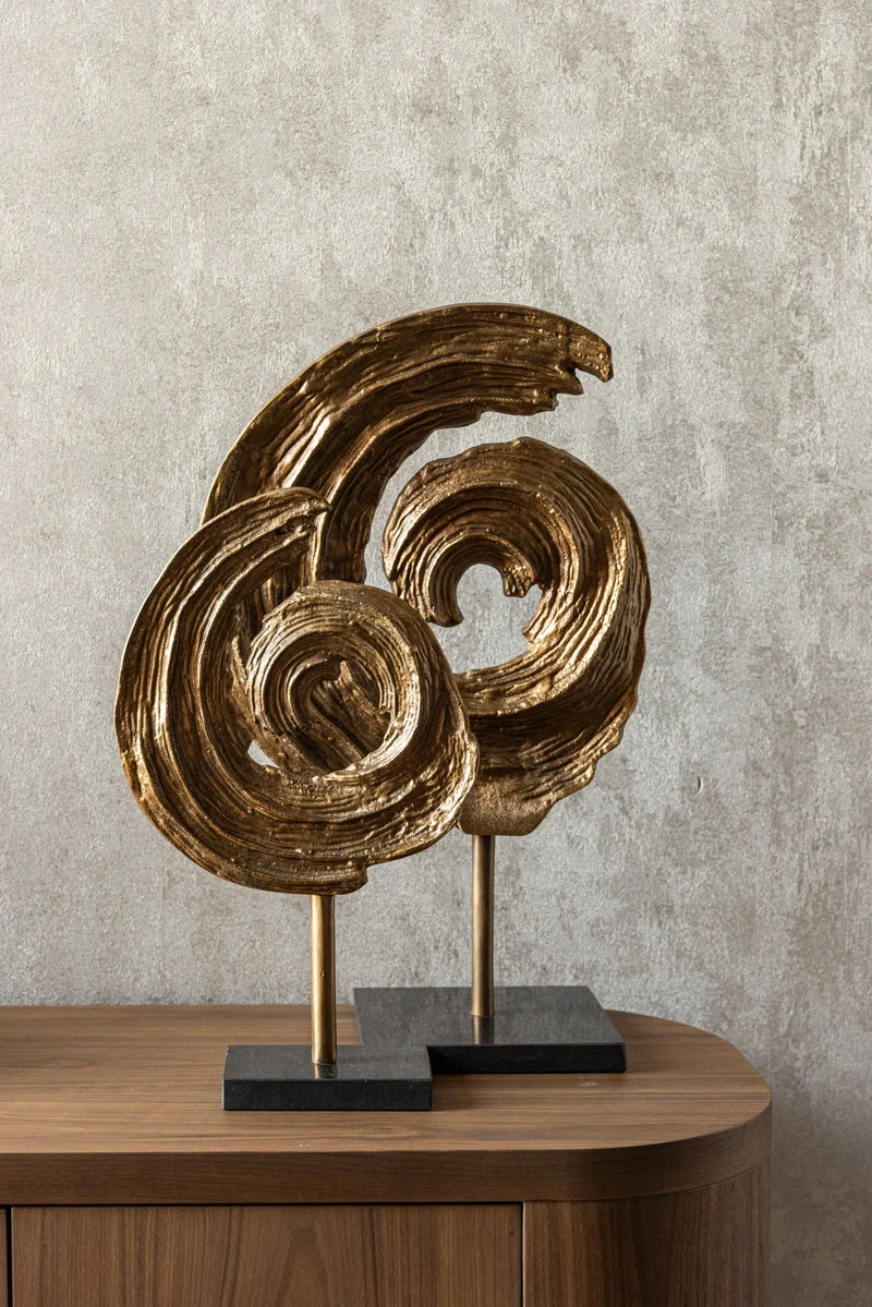 Richmond Dekoobjekt Swirl brass antique - Skulptur aus Aluminium &