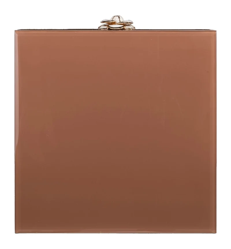 Aufbewahrungsbox Floral Brown - dekorative Deko-Box aus Glas und MDF