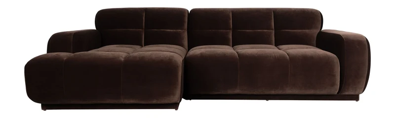 Sofa Hazel Chaise Longue Braun mit Eukalyptusholz-Gestell